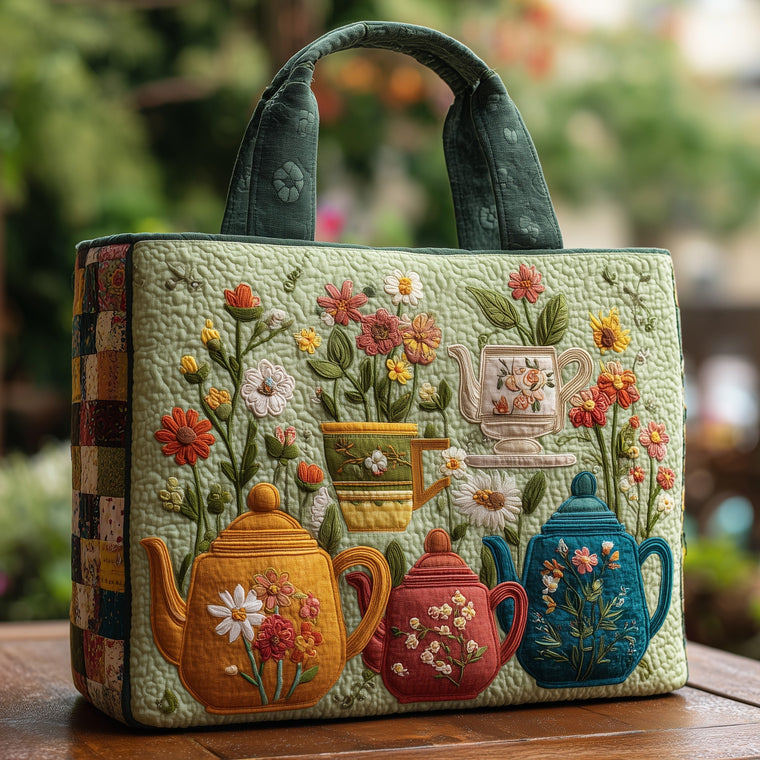 Everyday Floral Teapots Tote Bag