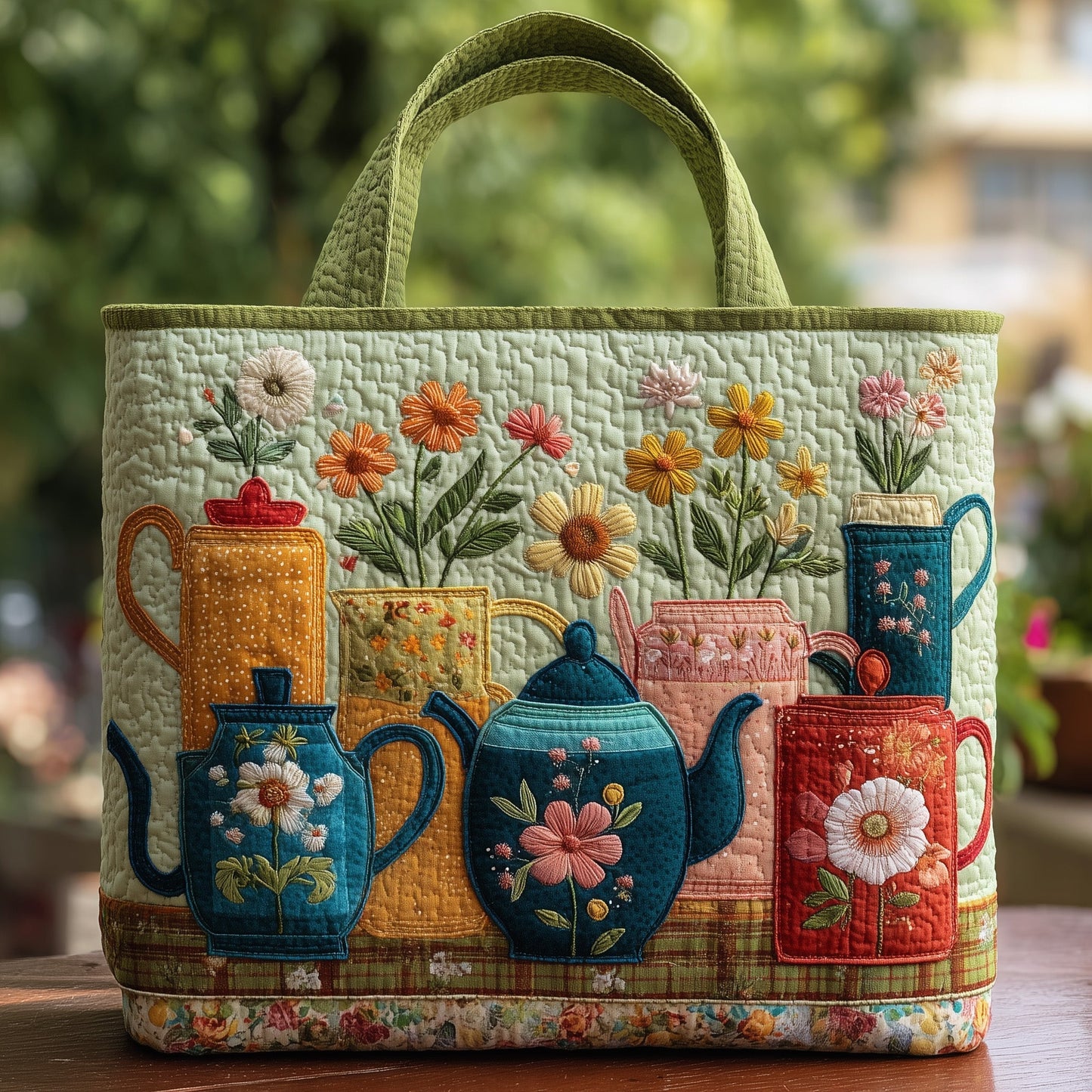 Everyday Teapot Quilted Tote Bag