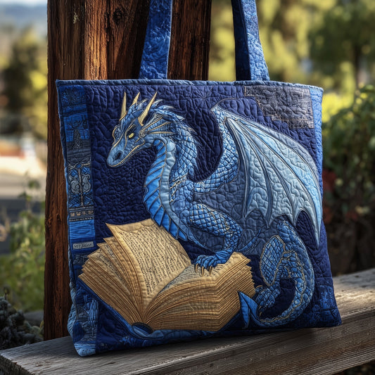 The Bookworm Dragon Quilted Tote 5736