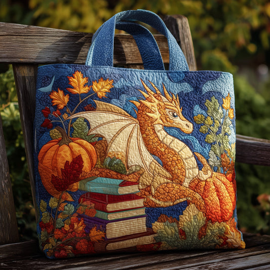 Dragon Fall Leaves Quilted Tote
