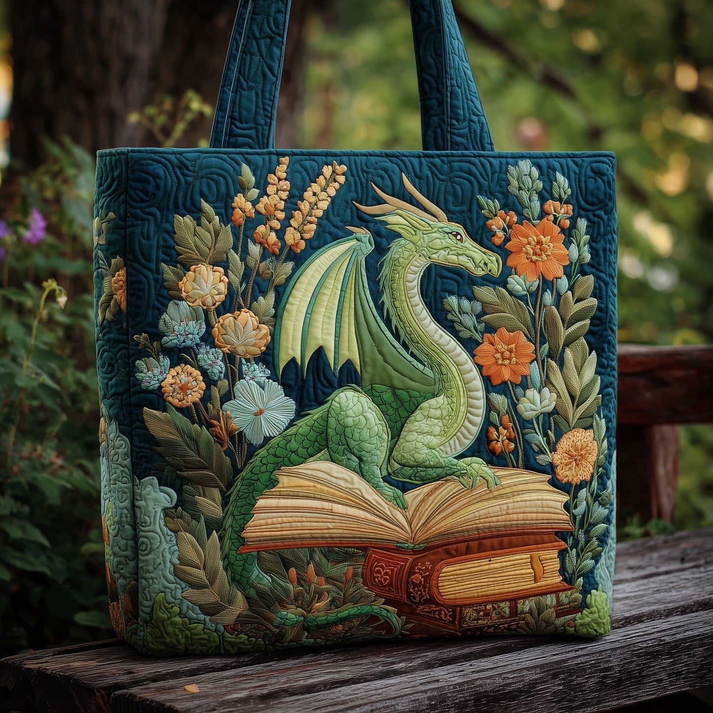 Green Dragon Books Quilted Tote