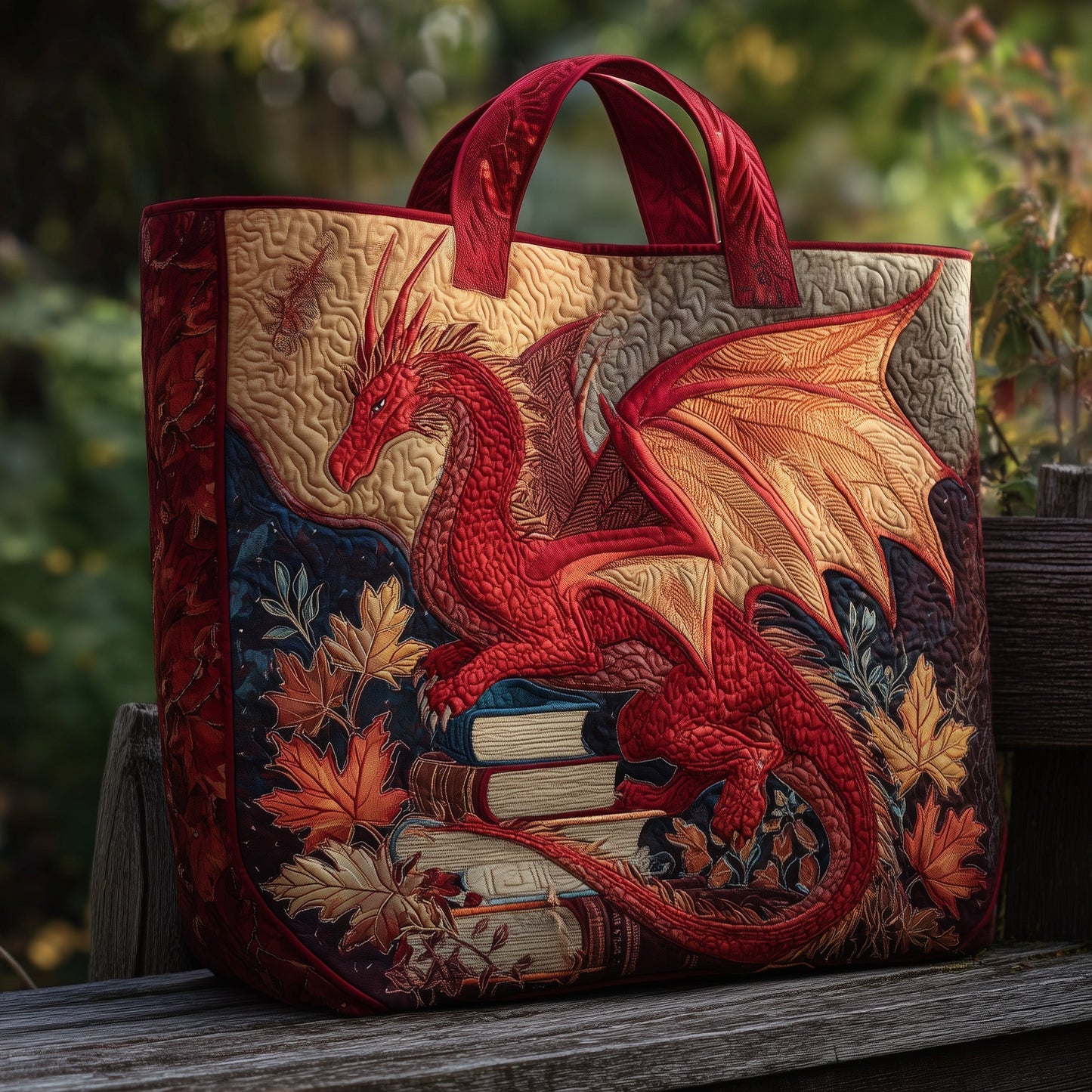 Everyday Autumn Dragon Quilted Tote
