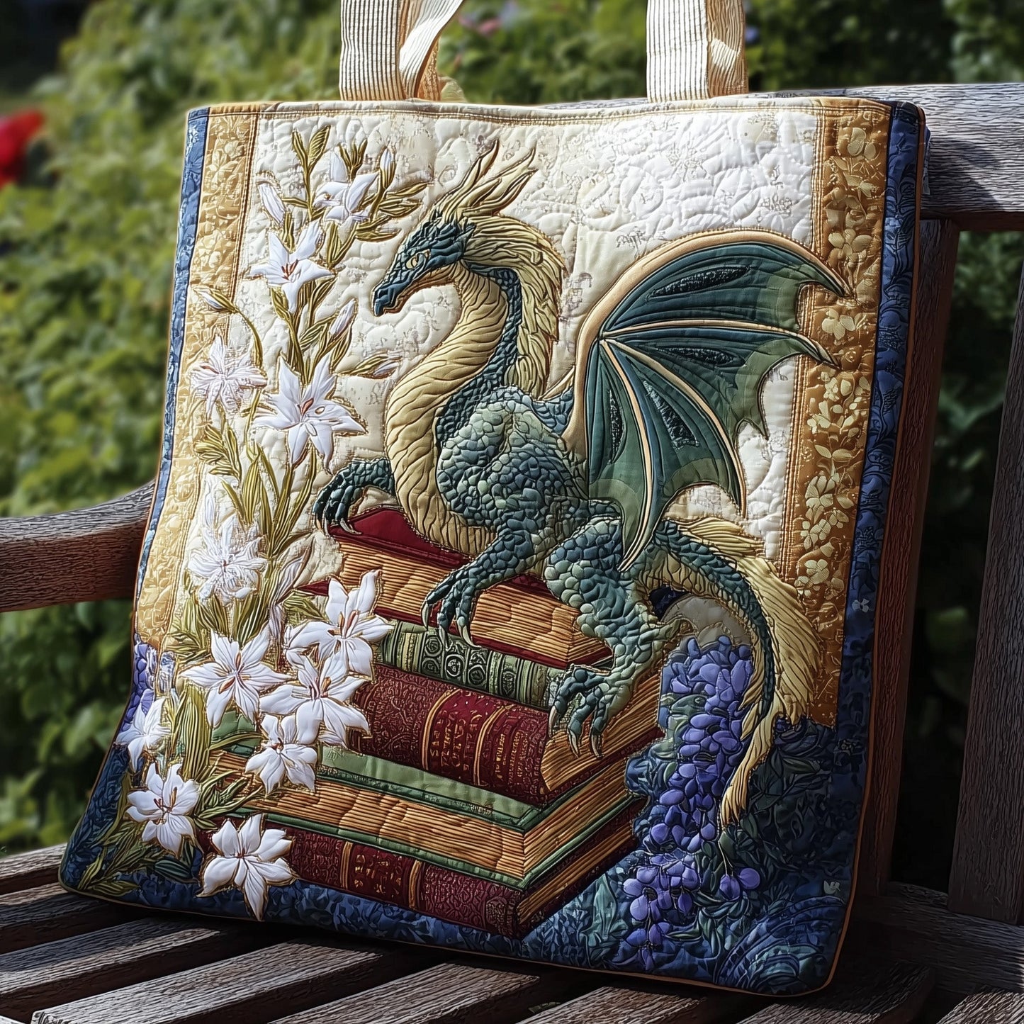 The Bookish Dragon Quilted Tote 5794