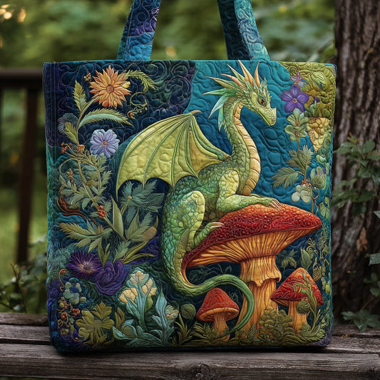 Everyday Dragon Mushrooms Quilted Tote