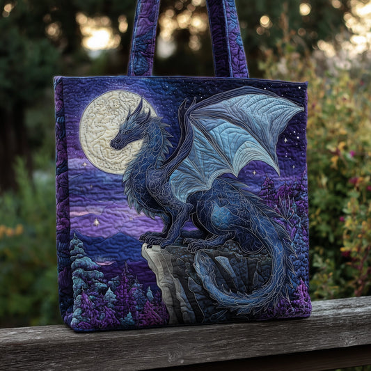 Dragon Moon Night Quilted Tote