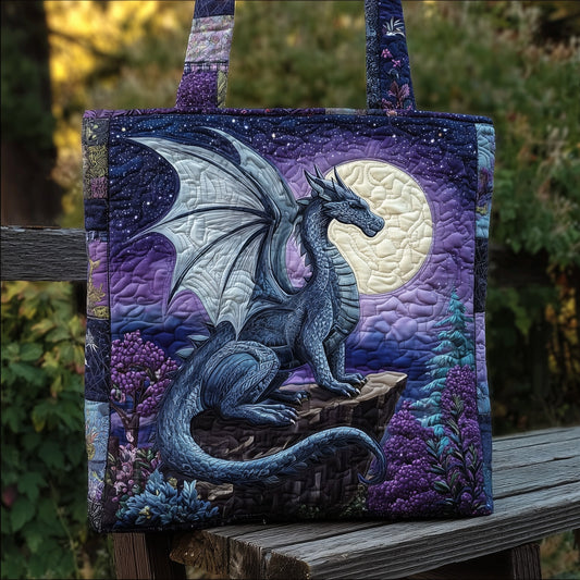 Dragon Moonlight Night Quilted Tote