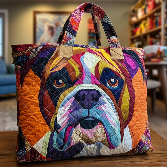 Colorful Bulldog Face Tote Bag