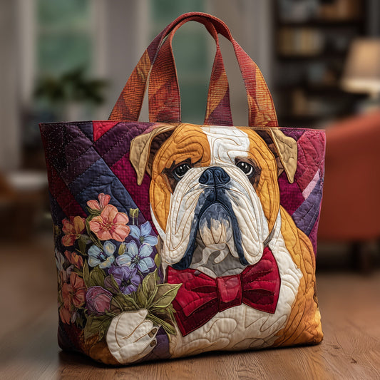 The Gentle Bulldog Quilted Tote