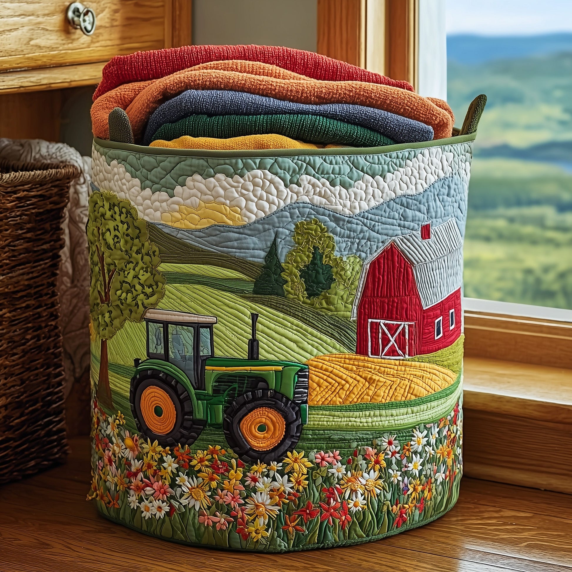 Green Tractor Dream Quilted Tote