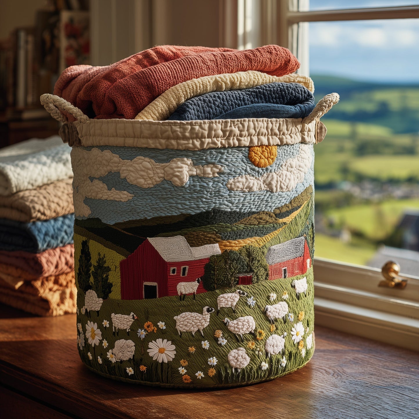 Sheep Meadow Laundry Quilted Tote