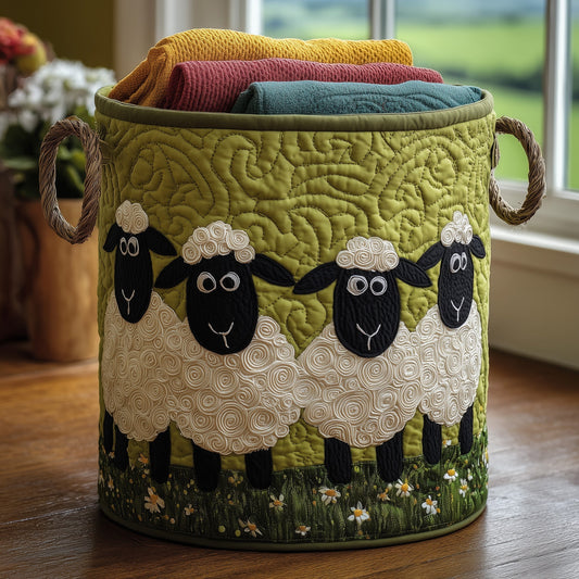 The Sheep Heaven Quilted Laundry Basket Tote 5889