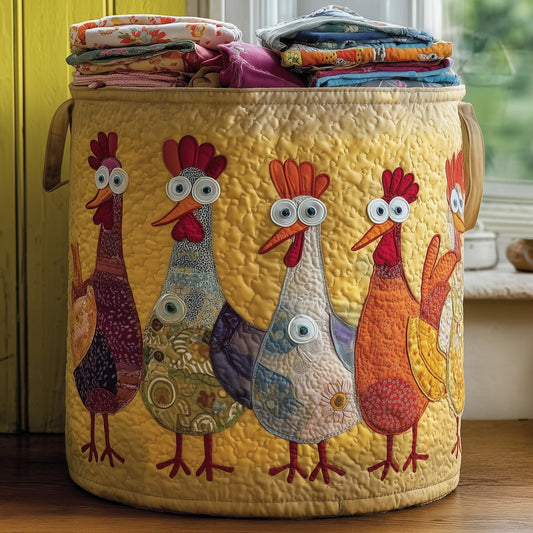 The Funky Chicken Quilted Laundry Basket Tote 5894