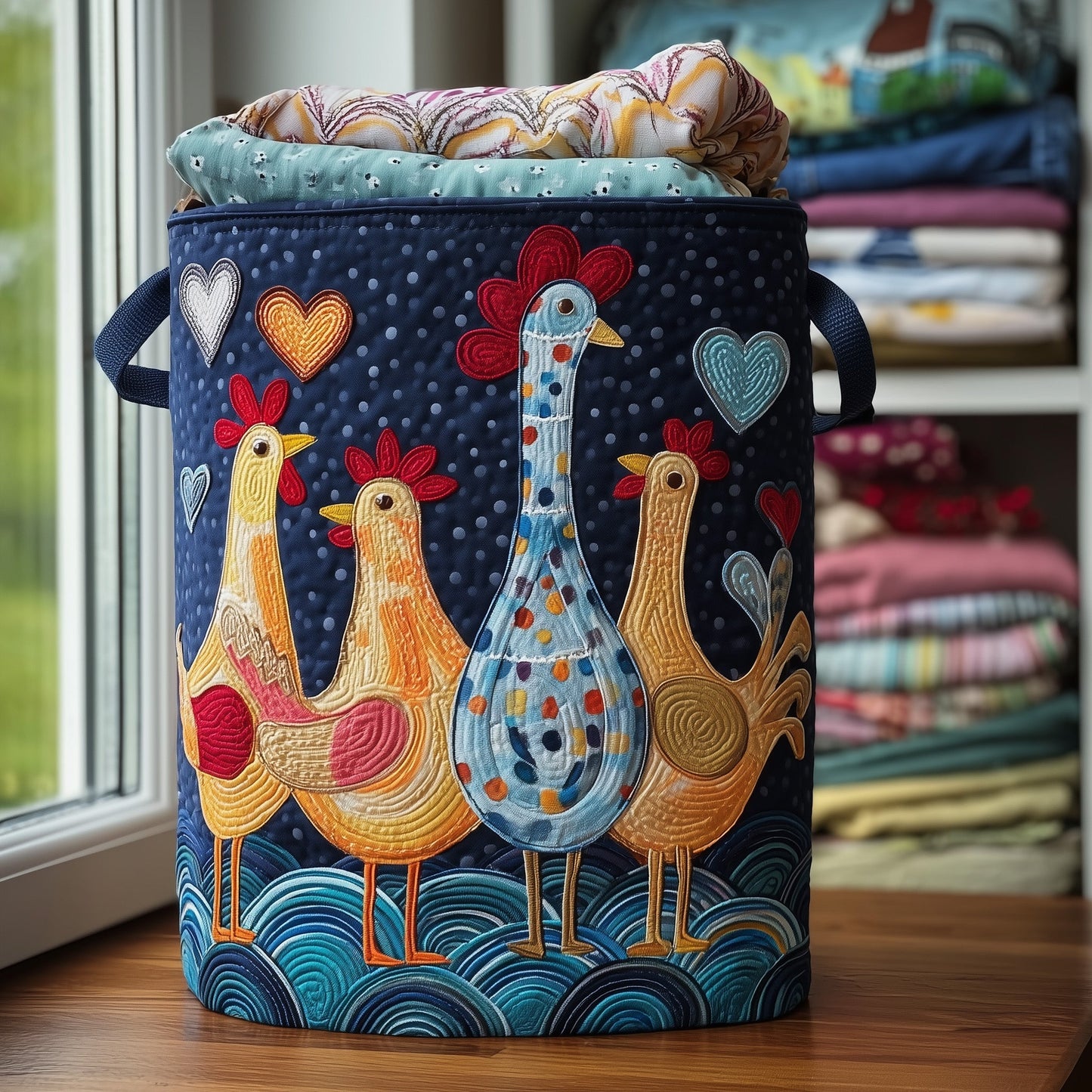 Funky Chicken Laundry Quilted Tote