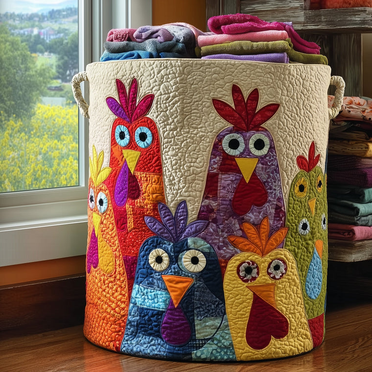 Quilted Laundry Basket Tote Bag