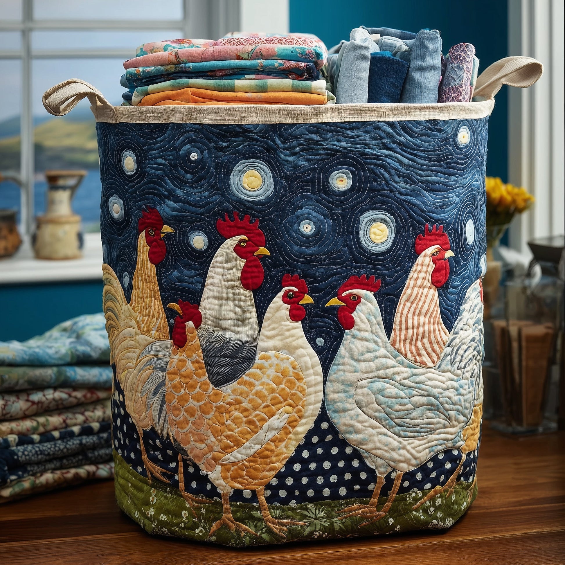 Chicken Dream Laundry Quilted Tote