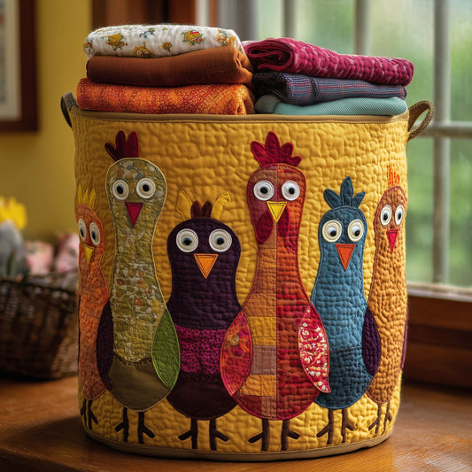 Whimsical Chicken Laundry Quilted Tote