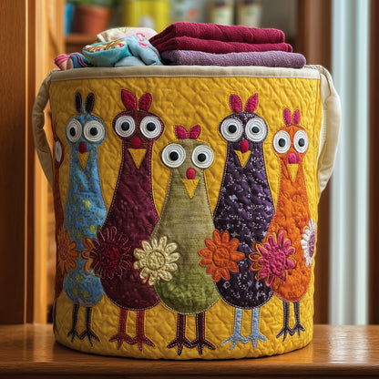 The Whimsical Chicken Quilted Laundry Basket Tote 5906