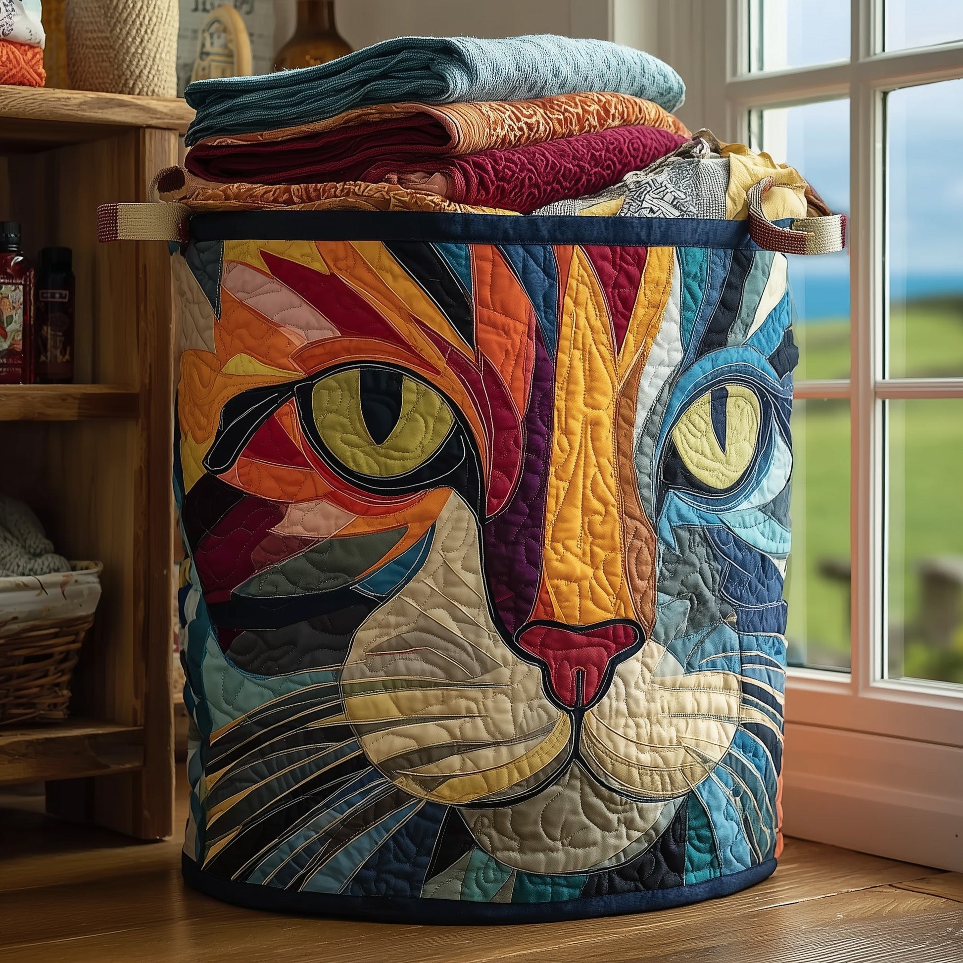 The Catitude Quilted Laundry Basket Tote 5910