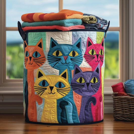 The Funky Cat Quilted Laundry Basket Tote 5917