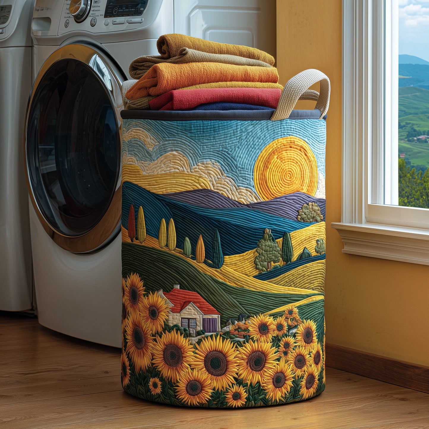 Sunflower Heaven Laundry Tote Bag