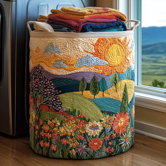 The Sunflower Heaven Quilted Laundry Basket Tote 5936