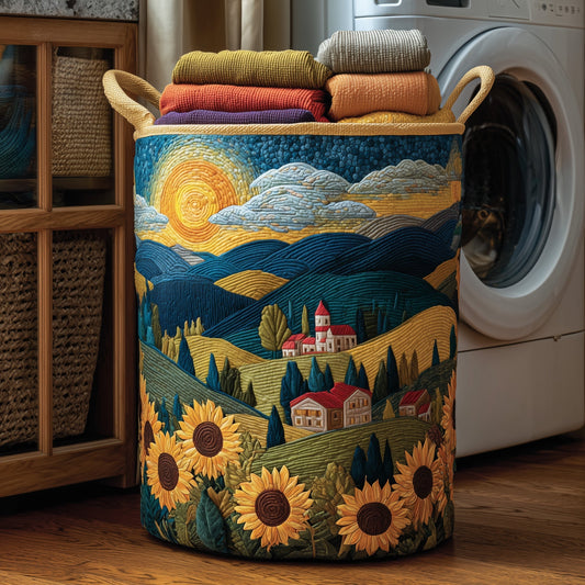The Sunflower Heaven Quilted Laundry Basket Tote 5939