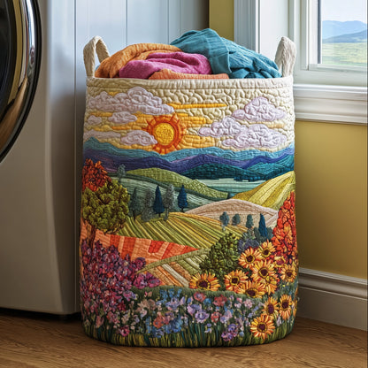 The Blooming Valley Quilted Laundry Basket Tote