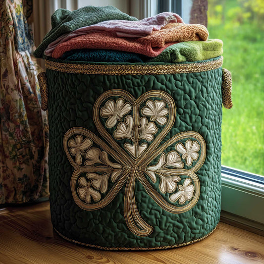 The Irish Shamrock Quilted Laundry Basket Tote 5971