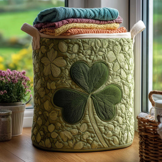 The Irish Shamrock Quilted Laundry Basket Tote 5973