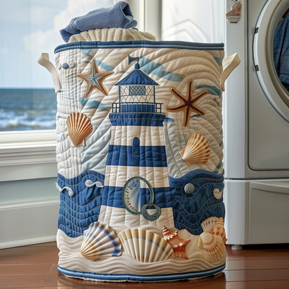 Nautical Lighthouse Laundry Tote Bag