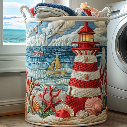 Nautical Lighthouse Laundry Quilted Tote