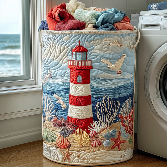 The Lighthouse Quilted Laundry Basket Tote 6227