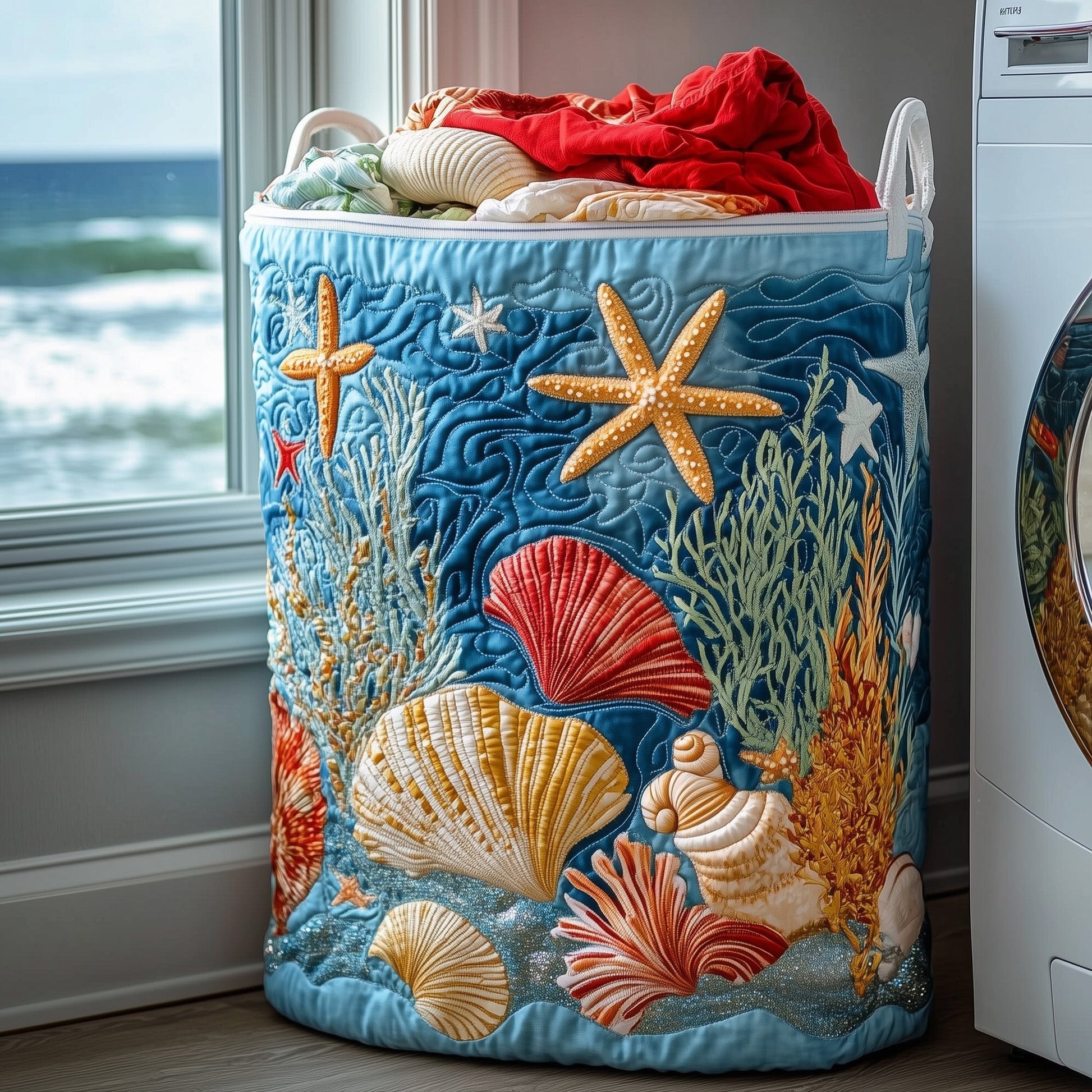 Coastal Dream Laundry Quilted Tote