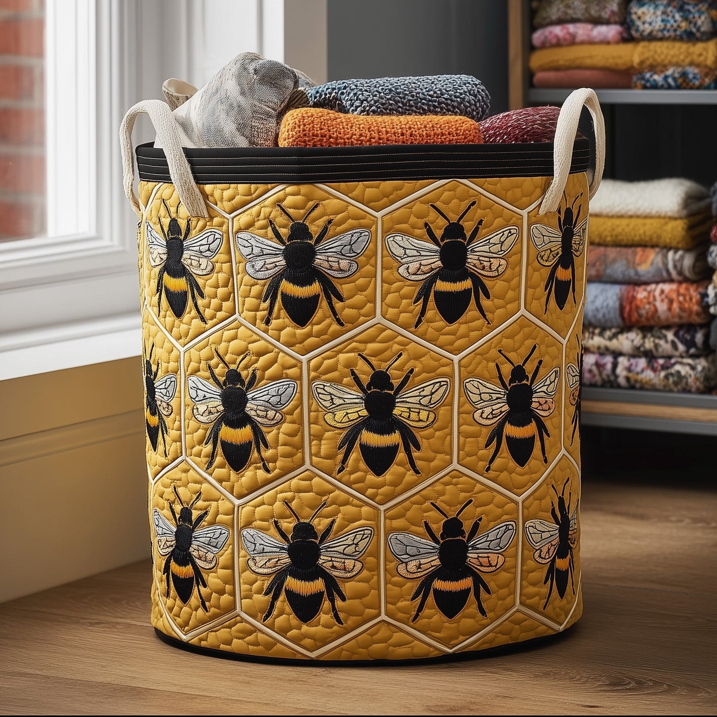 Honey Bee Laundry Tote Bag