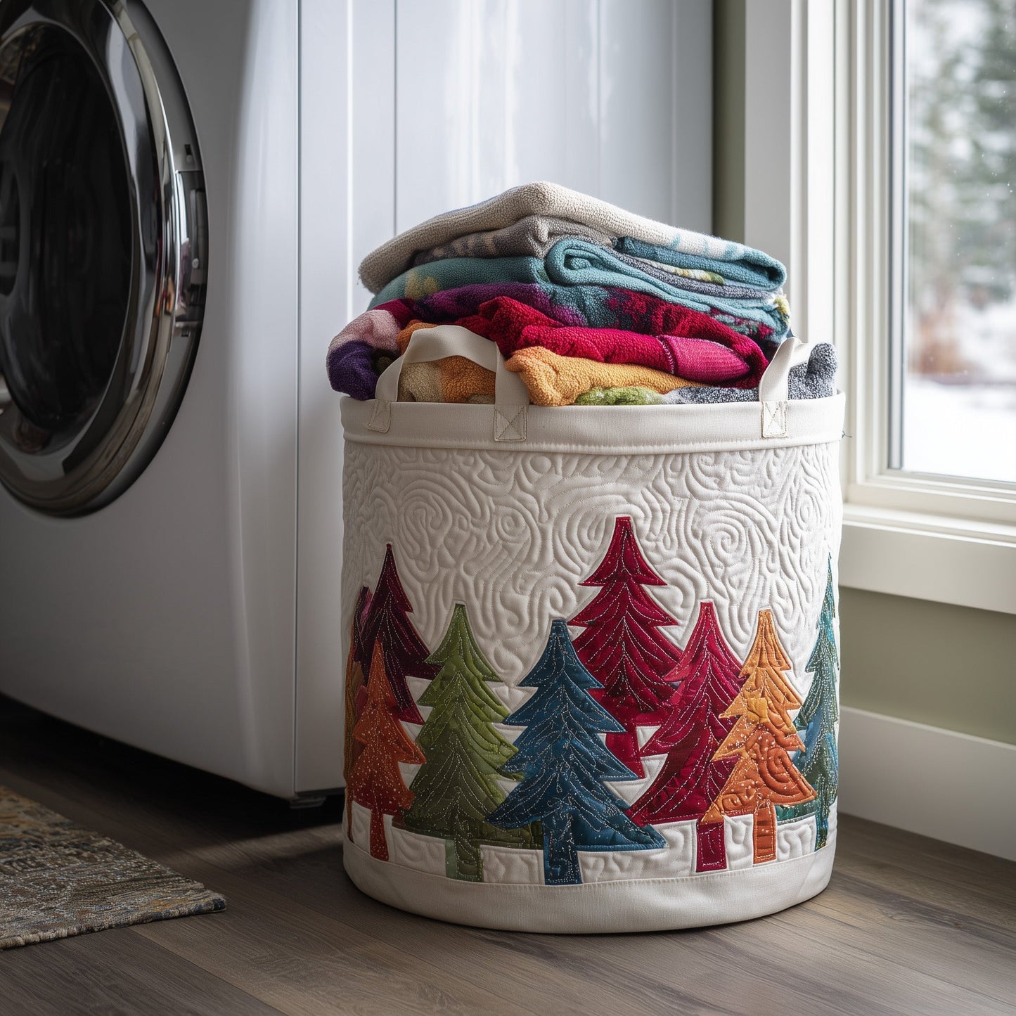Festive Tree Laundry Quilted Tote