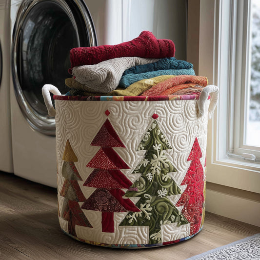 The Festive Tree Quilted Laundry Basket Tote 6257