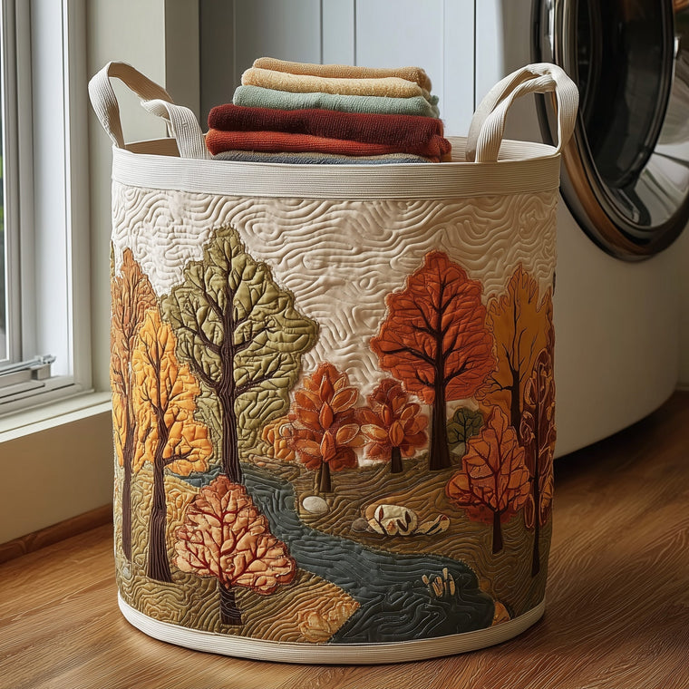 The Autumn Tree Quilted Laundry Basket Tote 6258