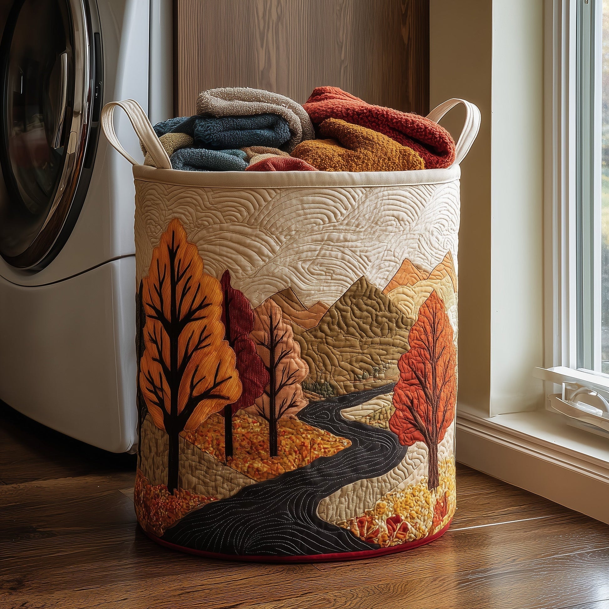 The Autumn Tree Quilted Laundry Basket Tote 6260