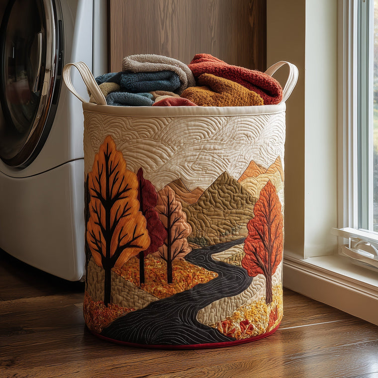 The Autumn Tree Quilted Laundry Basket Tote 6260