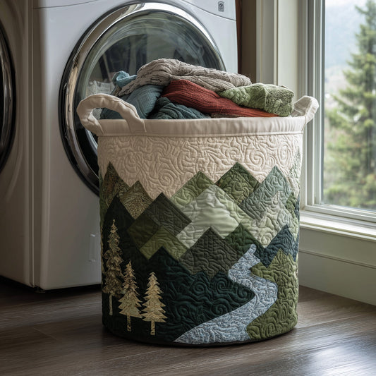 The Misty Forest Quilted Laundry Basket Tote