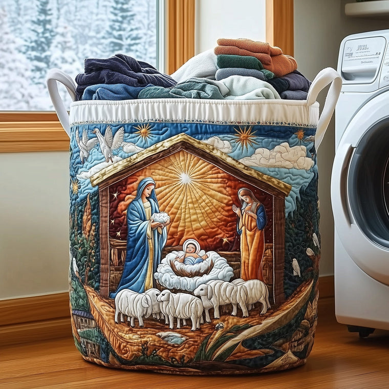 Nativity Scene Laundry Quilted Tote