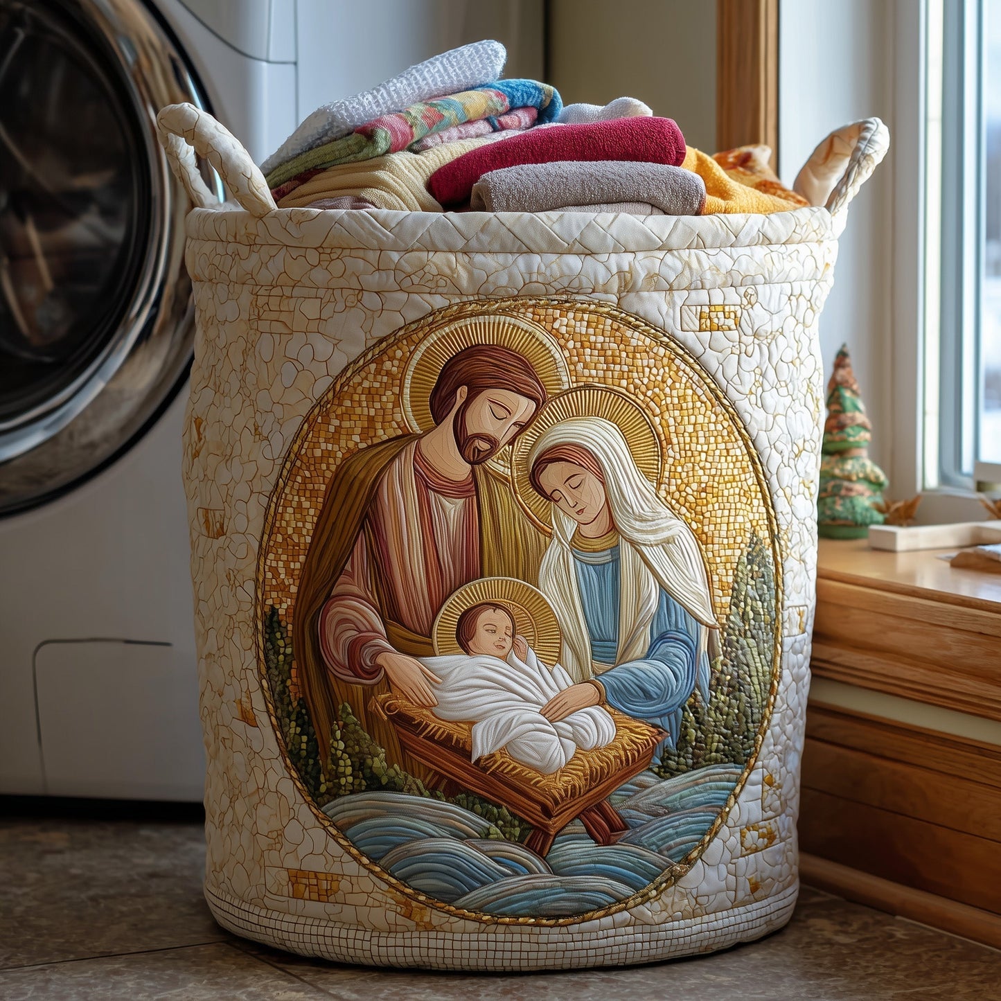 Holy Family Laundry Quilted Tote