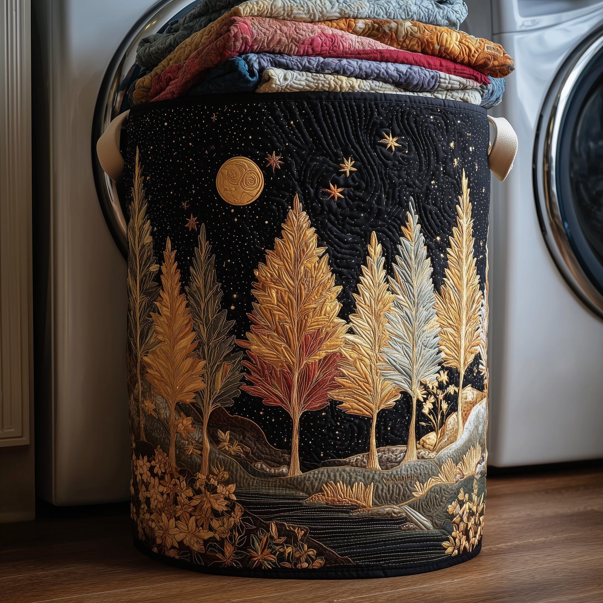Midnight Autumn Valley Quilted Tote