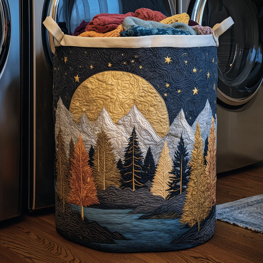 The Starry Autumn Forest Quilted Laundry Basket Tote