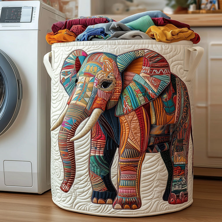 The Elephant Quilted Laundry Basket Tote 6284