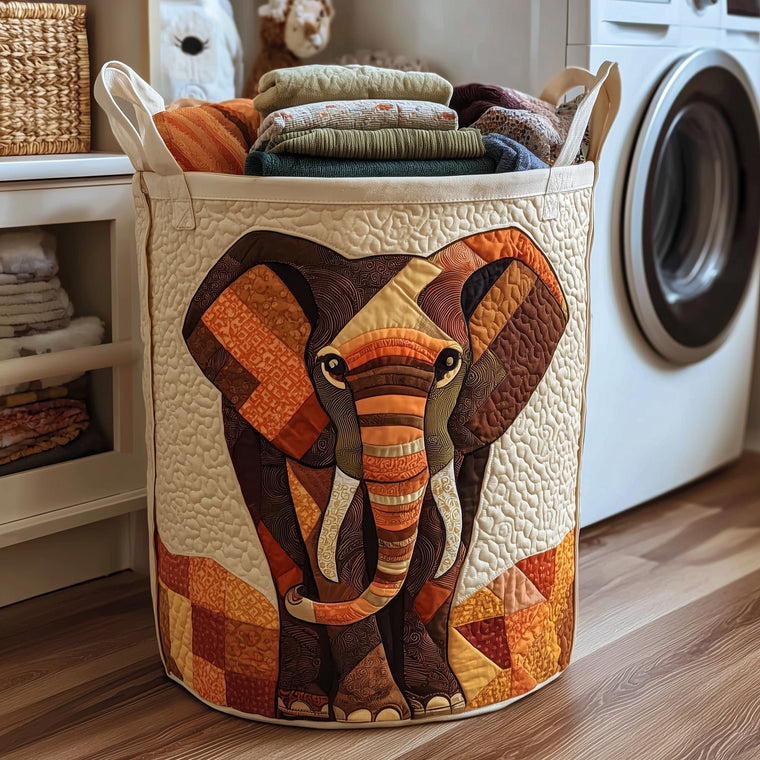 The Elephant Quilted Laundry Basket Tote 6286