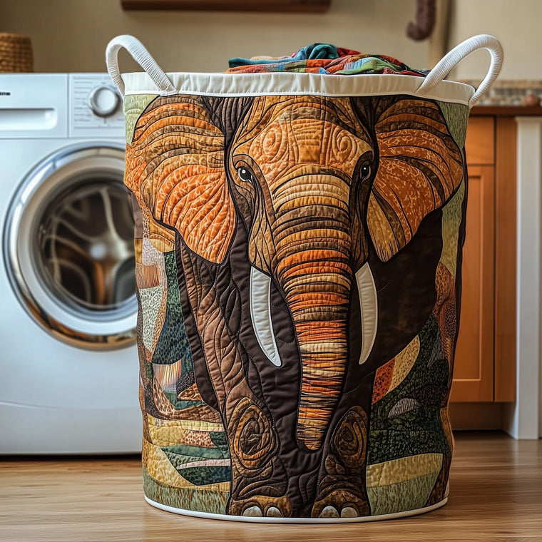 The Elephant Quilted Laundry Basket Tote 6287