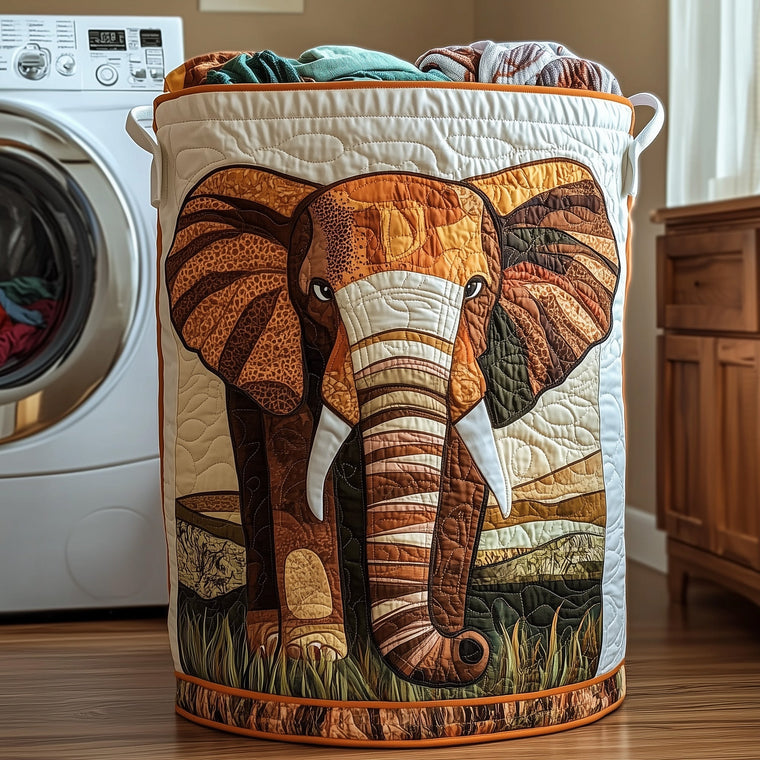 The Elephant Quilted Laundry Basket Tote 6288
