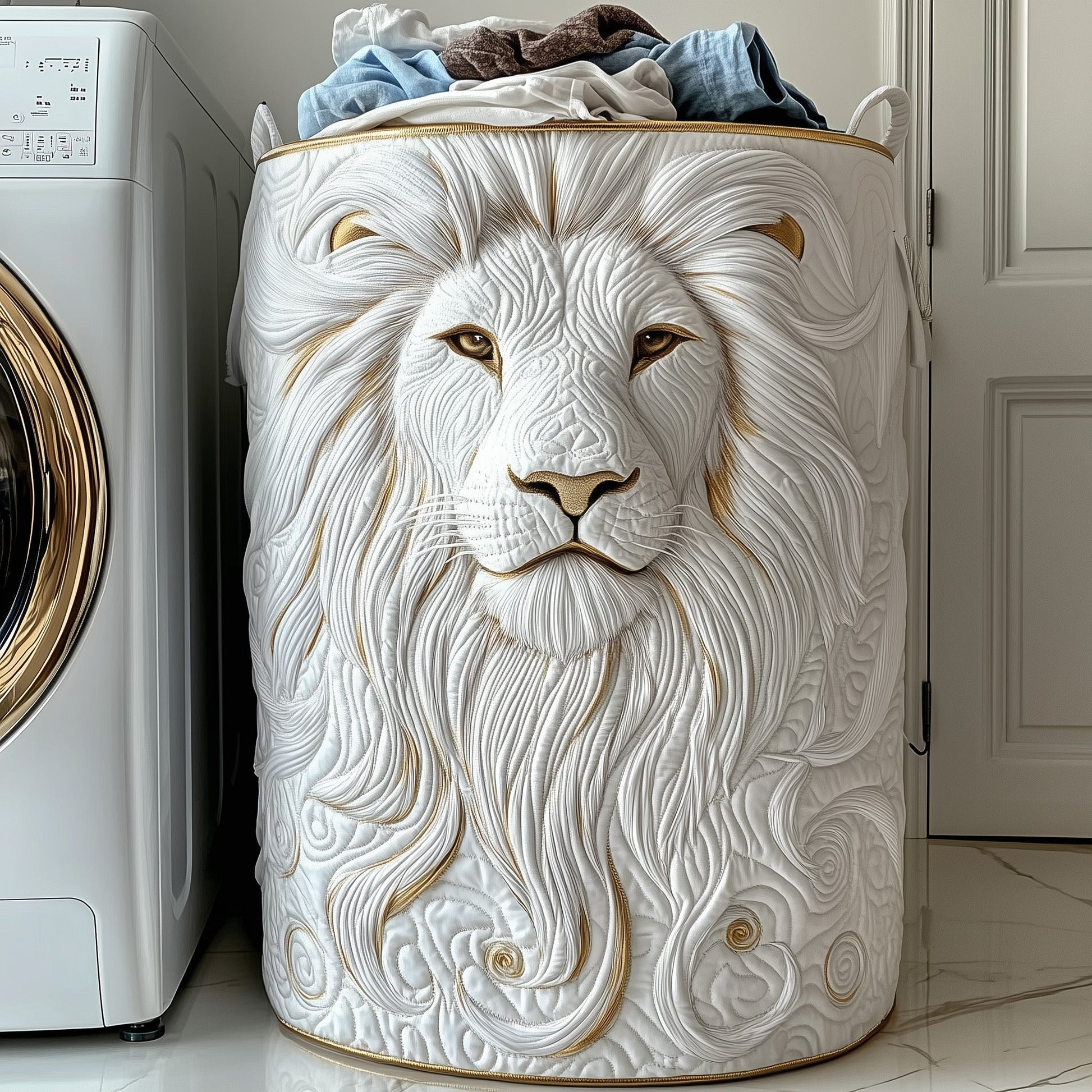 The Majesty Lion Quilted Laundry Basket Tote 6315
