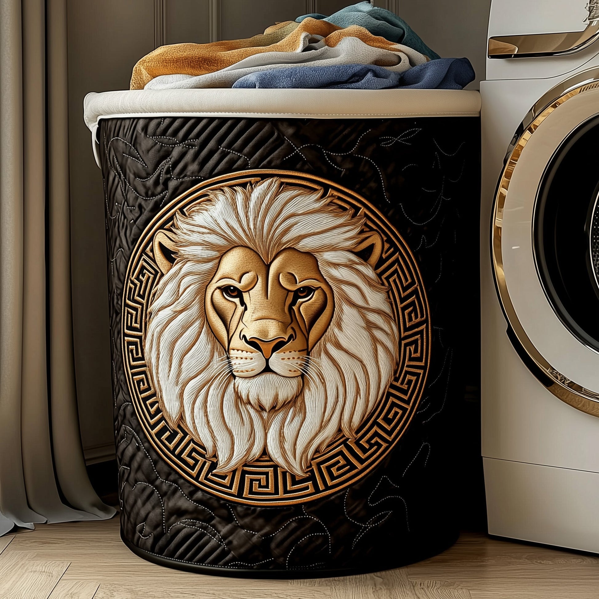 The Majesty Lion Quilted Laundry Basket Tote 6317